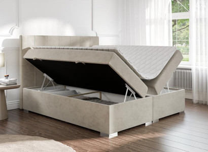 Bed Luxury Bedroom Double bed Textile Upholstery Design Furniture Box spring bed